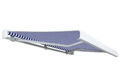 Copertină motorizată tip casetă, albastru și alb, 400 x 300 cm - 3/5