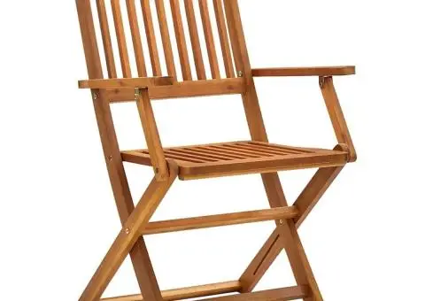 Scaune de exterior pliabile, 2 buc., lemn masiv de acacia - 2/5