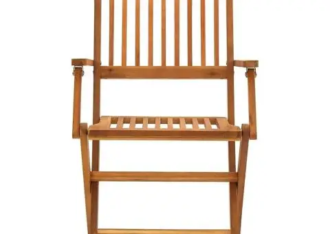 Scaune de exterior pliabile, 2 buc., lemn masiv de acacia - 3/5