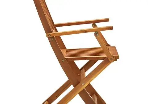 Scaune de exterior pliabile, 2 buc., lemn masiv de acacia - 4/5