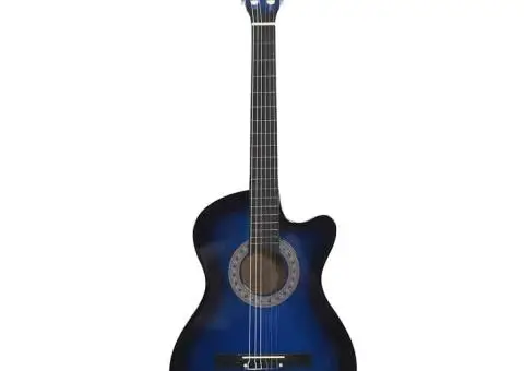 Chitară clasică occidentală, 6 corzi, albastru ombre 38" - 3/5