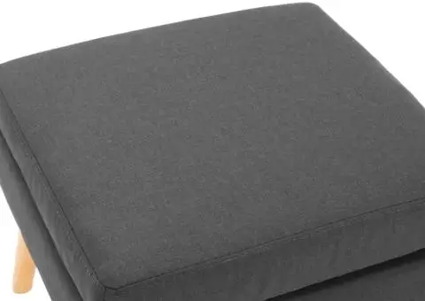 Taburet, gri închis, material textil - 3/5