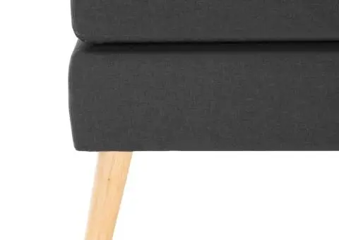 Taburet, gri închis, material textil - 4/5