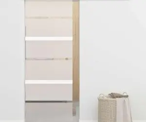 vidaXL Ușă glisantă, argintiu, 76 x 212 cm, sticlă ESG și aluminiu