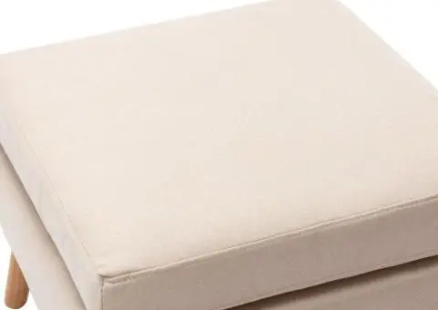 Taburet, crem, material textil - 3/5