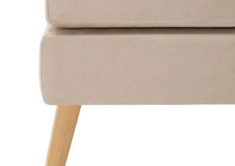 Taburet, crem, material textil - 4/5