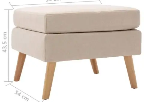 Taburet, crem, material textil - 5/5