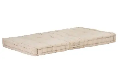 Pernă podea canapea din paleți, bej, 120 x 80 x 10 cm, bumbac - 1/5