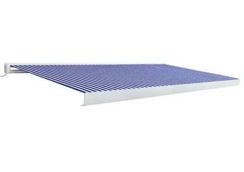 Copertină motorizată tip casetă, albastru și alb, 500 x 300 cm - 2/5