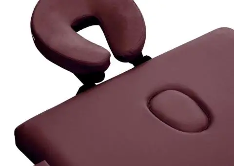 Masă de masaj pliabilă, 2 zone, violet vin, aluminiu - 4/5