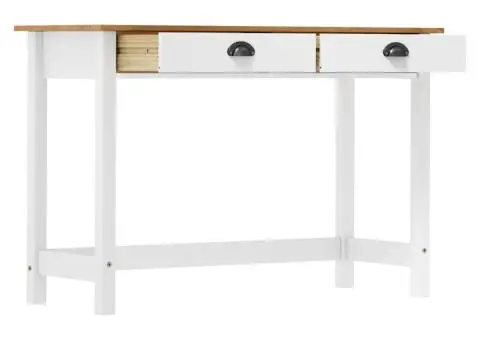 Masă consolă Hill cu 2 sertare, 110x45x74 cm, lemn masiv pin - 3/5