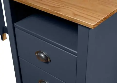 Birou Hill, gri, 150x50x74 cm, lemn masiv de pin - 4/5