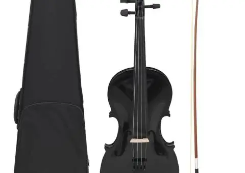 Set complet vioară cu arcuș și suport bărbie, negru 4/4 - 1/5