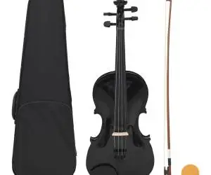 vidaXL Set complet vioară cu arcuș și suport bărbie, negru 4/4