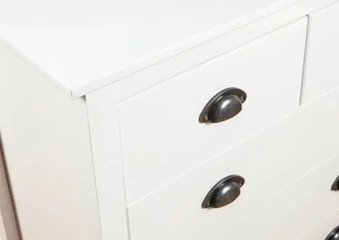 Servantă Hill, alb, 79x40x80 cm, lemn masiv de pin - 5/5