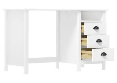 Birou Hill cu 3 sertare, 120x50x74 cm, lemn masiv de pin - 3/5