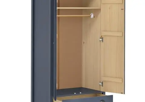 Șifonier cu 2 uși Hill, gri, 89x50x170 cm, lemn masiv pin - 3/5