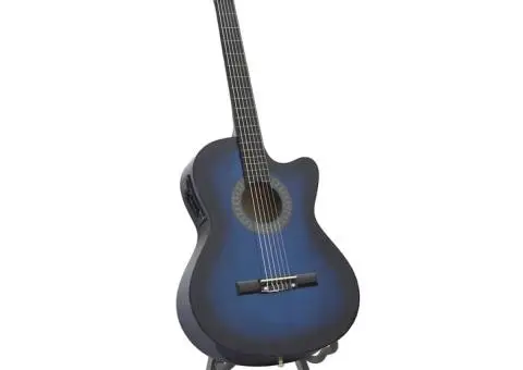 Set chitară acustică cu egalizator, 12 piese 6 corzi, albastru - 2/5