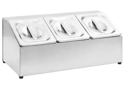 Recipient Gastronorm cu 3 secțiuni GN 1/6 oțel inoxidabil - 2/5
