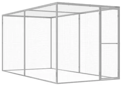 Cușcă pentru pisici, 3x1,5x1,5 m, oțel galvanizat - 1/5
