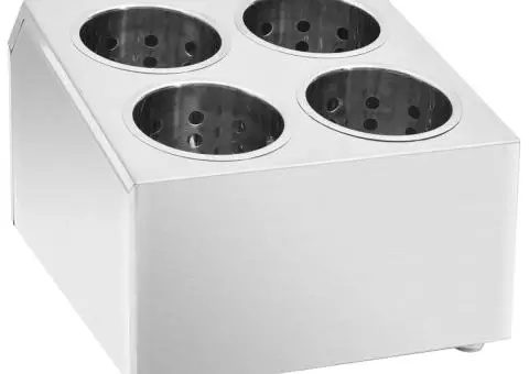 Suport pentru tacâmuri, 4 inserții, oțel inoxidabil, pătrat - 2/5