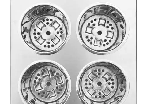 Suport pentru tacâmuri, 4 inserții, oțel inoxidabil, pătrat - 5/5