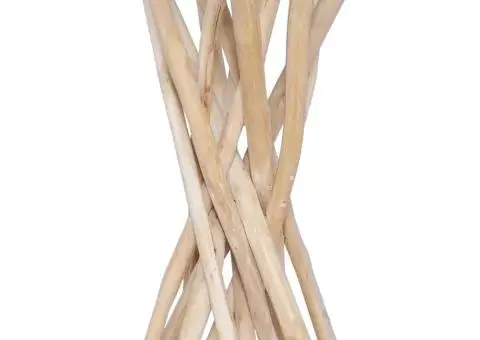 Măsuță de cafea cu blat de sticlă, 35x35x50 cm, lemn masiv tec - 1/5