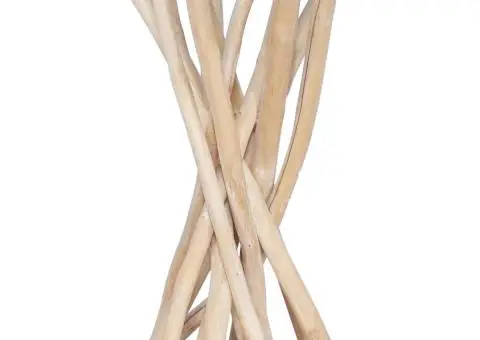 Măsuță de cafea cu blat de sticlă, 35x35x50 cm, lemn masiv tec - 4/5