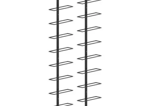 Suporturi sticle de vin de perete 20 sticle 2 buc. negru metal - 1/5