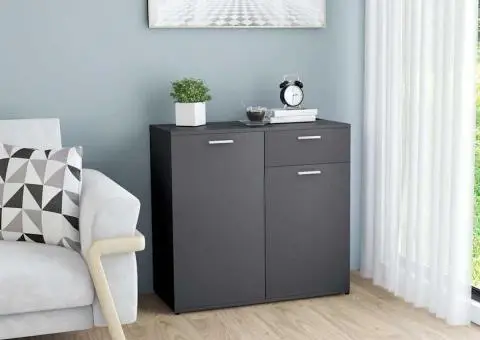 Dulap, gri, 80x36x75 cm, lemn prelucrat - 1/5