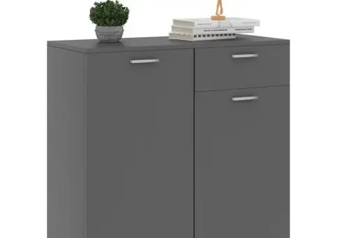 Dulap, gri, 80x36x75 cm, lemn prelucrat - 4/5