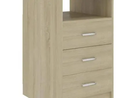 Dulap cu sertare, stejar sonoma, 40x50x76 cm, lemn compozit - 2/5