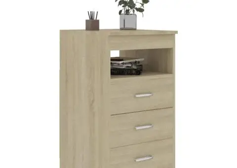 Dulap cu sertare, stejar sonoma, 40x50x76 cm, lemn compozit - 3/5