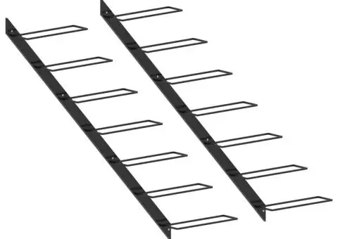 Suporturi sticle de vin de perete 14 sticle 2 buc. negru metal - 2/5