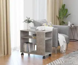 vidaXL Masă laterală, gri beton, 70x35x55 cm, lemn compozit