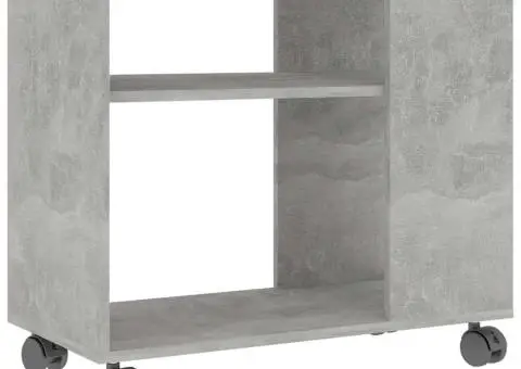 Masă laterală, gri beton, 70x35x55 cm, lemn compozit - 2/5