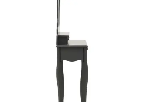 Set masă de toaletă cu taburet gri 50x59x136 cm lemn paulownia - 4/5