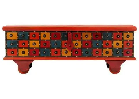 Ladă de depozitare, roșu, 110x40x40 cm, lemn masiv de acacia - 4/5