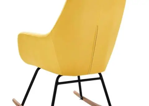 Scaun balansoar, galben muștar, material textil - 5/5