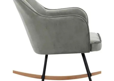 Scaun balansoar, gri, catifea - 4/5