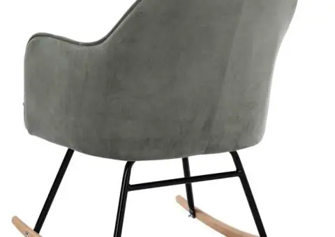 Scaun balansoar, gri, catifea - 5/5