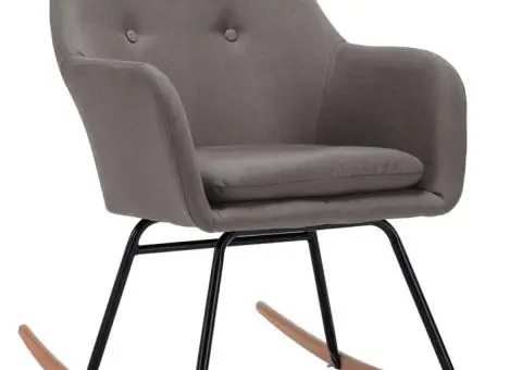 Scaun balansoar, gri deschis, material textil - 2/5