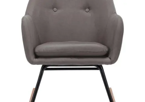 Scaun balansoar, gri deschis, material textil - 3/5