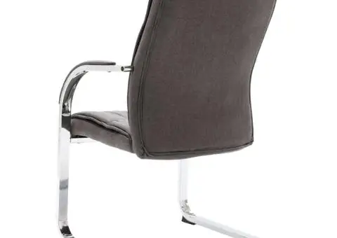 Scaun de birou consolă, gri, material textil - 4/5