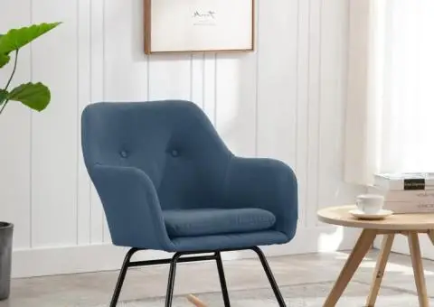 Scaun balansoar, albastru, material textil - 1/5