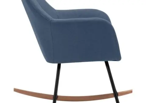 Scaun balansoar, albastru, material textil - 4/5