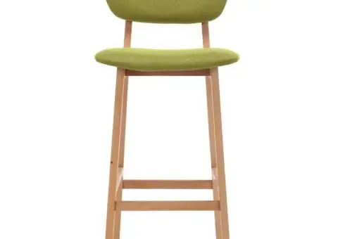 Scaune de bar, 2 buc., verde, material textil - 3/5