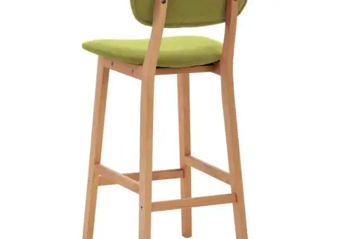 Scaune de bar, 2 buc., verde, material textil - 5/5