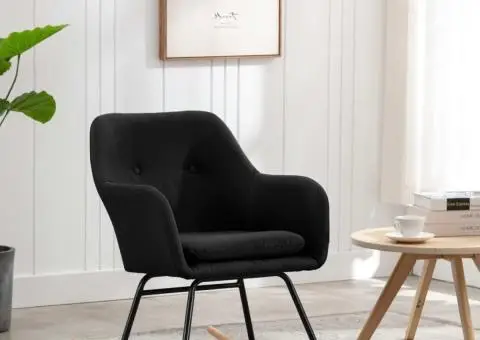 Scaun balansoar, negru, material textil - 1/5