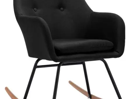 Scaun balansoar, negru, material textil - 2/5